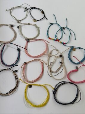 Pura Vida Yellow, Pink, Blue and Teal Braided Bracelets Bundle  colors lot of 16
